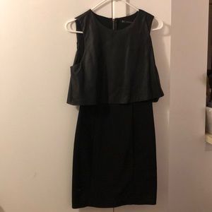 Black dress with leather top